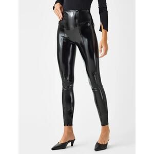 SPANXshape™ Faux Leather Patent Leggings in Black